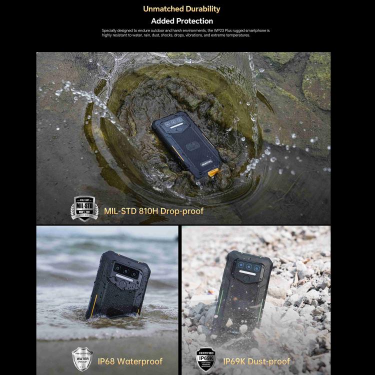 Oukitel WP23 Plus Rugged Phone, 8GB+256GB, 6.52 inch Android 14.0Unisoc T606 Octa-core, NFC, OTG, Network: 4G Oukitel WP23 Plus Rugged Phone, 8GB+256GB, 6.52 inch Android 14.0Unisoc T606 Octa-core, NFC, OTG, Network: 4G